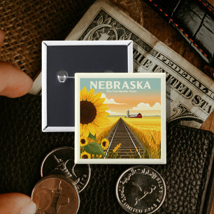 Vintage Nebraska 15 Cm Square Badge