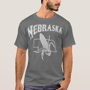 Vintage Nebraska Design with state and corn image T-Shirt