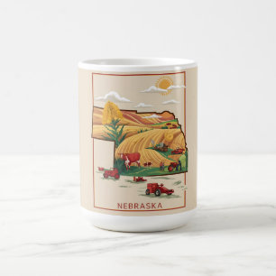 Vintage Nebraska Heartland Farm Scene Magic Mug