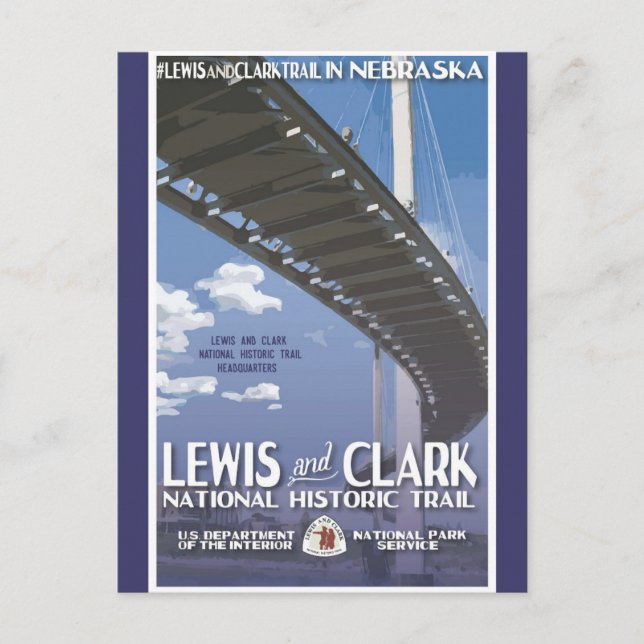 Vintage Nebraska Lewis and Clark Trail Travel Postcard (Front)