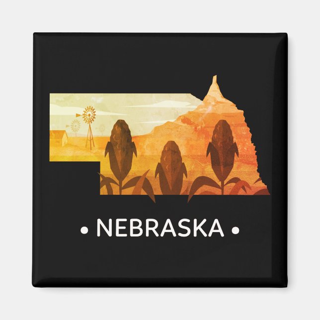 Vintage Nebraska State Magnet (Front)
