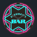 Vintage Neon Bar Wall Clock<br><div class="desc">A bold vintage neon design makes these custom clocks perfect for your bar!</div>