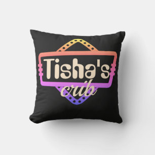 Vintage neon style sign retro customisable cushion