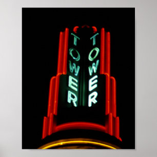Vintage Neon Tower Records Sign 1979