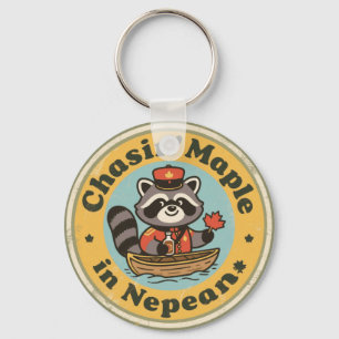 Vintage Nepean Ontario Raccoon Gift Key Ring