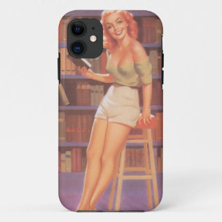 Vintage Nerdie Pin Up Girl iPhone 11 Case