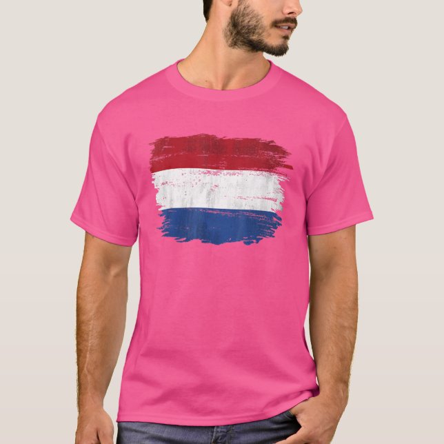 Vintage Netherlands Flag For Dutch   T-Shirt (Front)