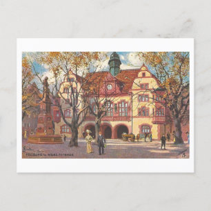 Vintage  Neues Rathaus/New City Hall in Freiburg Postcard