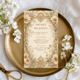 Vintage Neutral Botanical Elegant Enclosure Card