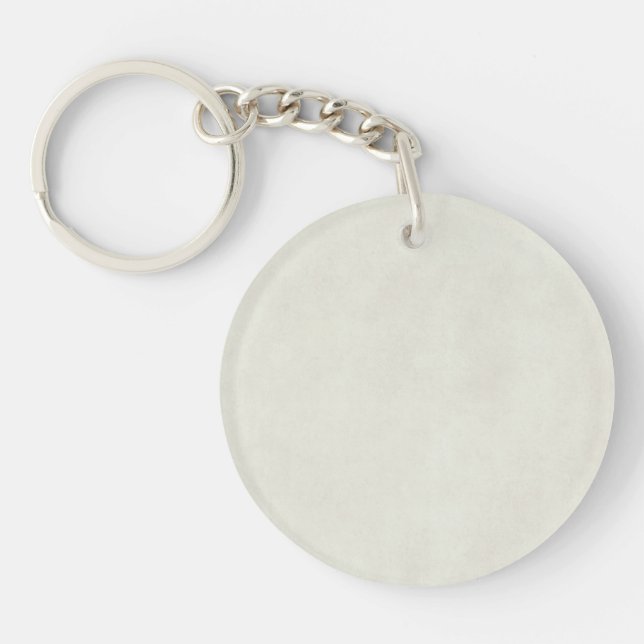 Vintage Neutral Light Parchment Antique Paper Key Ring (Front)