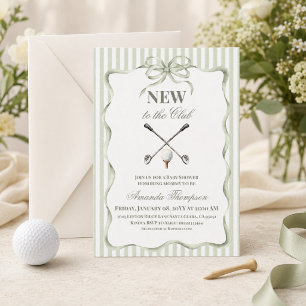 Vintage Neutral New to the Club Golf Baby Shower Invitation