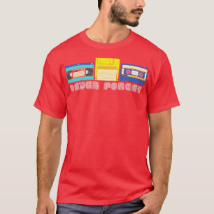 Vintage Never Forget VHS Tape Floppy Disc Cassette T-Shirt