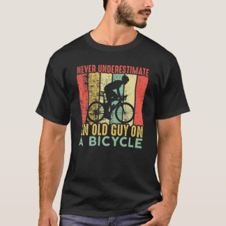 Vintage Never Underestimate An Old Man On A Bicycl T-Shirt