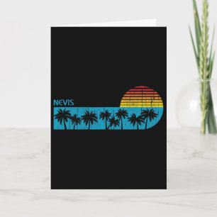Vintage Nevis Beach Palm Trees Retro 70s Boys Girl Card