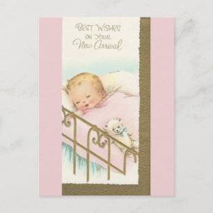 Vintage "New Arrival" Baby Postcard