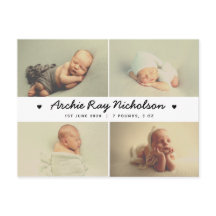 vintage new baby announcement cards - cute