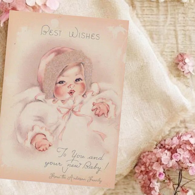 Vintage New Baby Congratulations Card (Creator Uploaded)