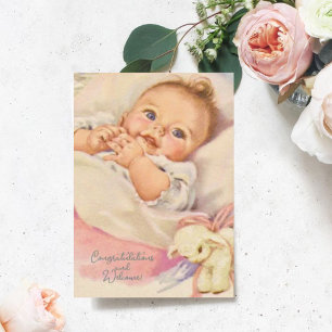 Vintage New Baby Congratulations Card