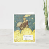 Vintage New Baby Congratulations Flat Card