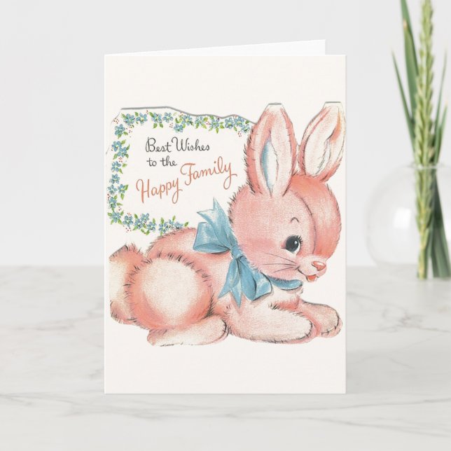 Vintage New Baby Greeting Card (Front)