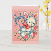 Vintage New Baby Greeting Card (Yellow Flower)