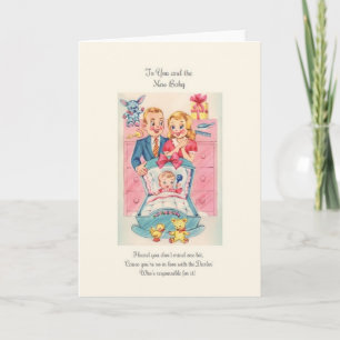 Vintage New Baby Greeting Card