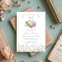 Vintage New Chapter begins Wildflower Baby Shower