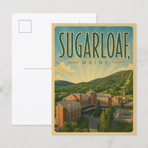Vintage New England ski resort Sugarloaf maine Postcard