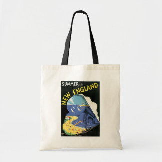 Vintage New England Train Advertisement Tote Bag