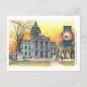 Vintage New Hampshire Capitol with Seal Postcard