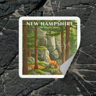 Vintage New Hampshire Square Sticker