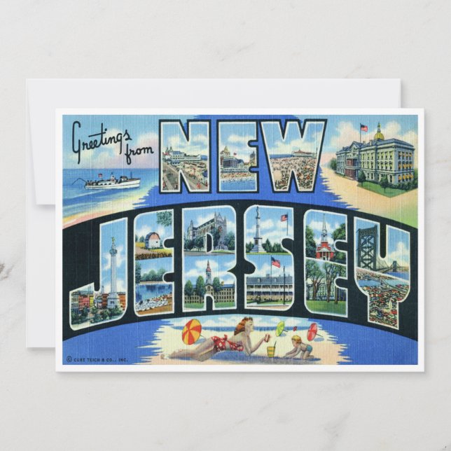 Vintage New Jersey Card (Front)