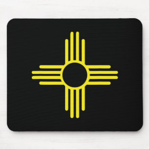 Vintage New Mexico Flag Zia Sun Retro Distressed  Mouse Pad