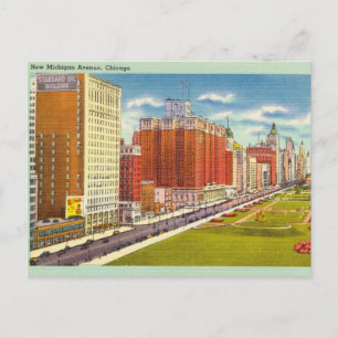 Vintage, New Michigan Avenue, Chicago Postcard