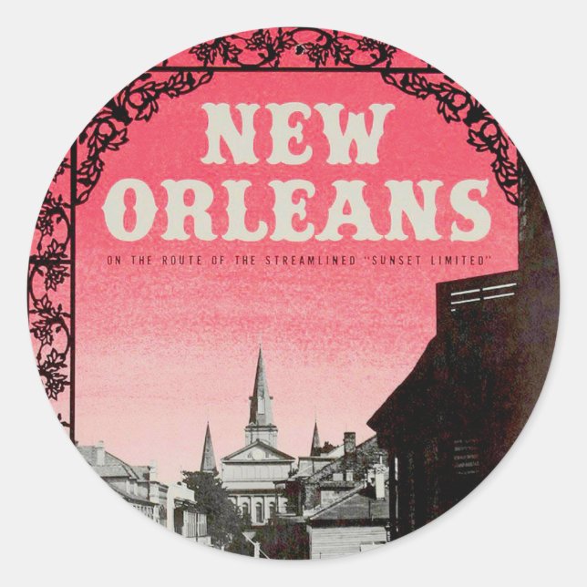 Vintage New Orleans Classic Round Stickers (Front)