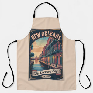 Vintage New Orleans Louisiana Retro Travel Poster Apron
