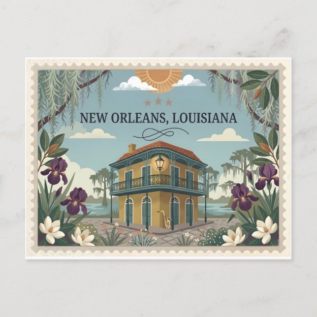 Vintage New Orleans Louisiana Travel Holiday Postcard (Front)
