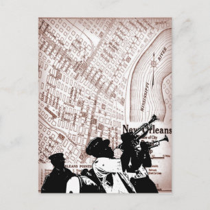 Vintage New Orleans Map Postcard