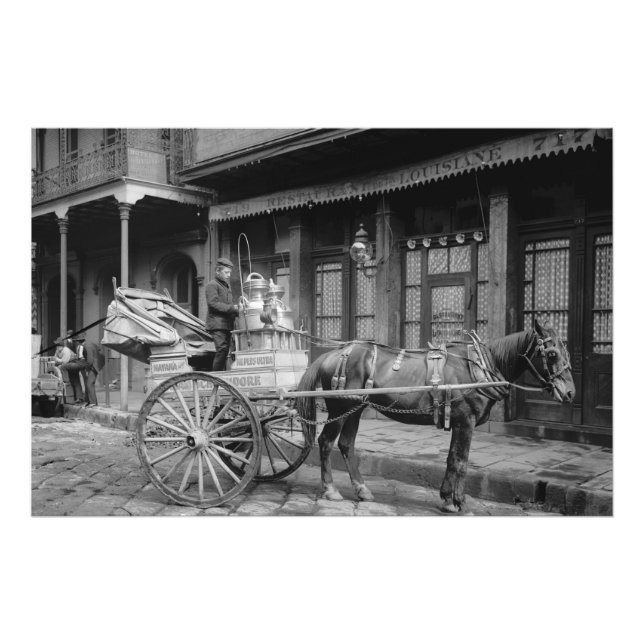 Vintage New Orleans Milk Delivery Photo Print (Front)