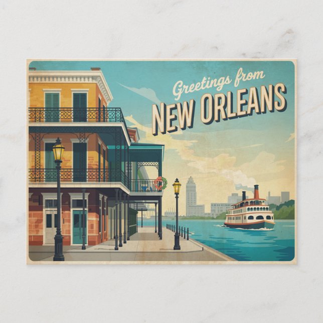 Vintage New Orleans Postcard | Greetings from (Front)