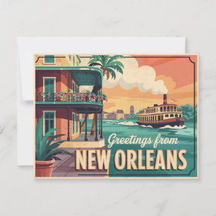 Vintage New Orleans Postcard   Greetings from