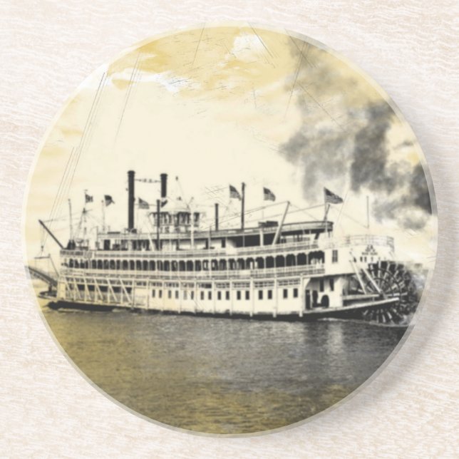 Vintage New Orleans River Stern Wheeler Coaster (Front)