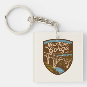 Vintage New River Gorge National Park Key Ring