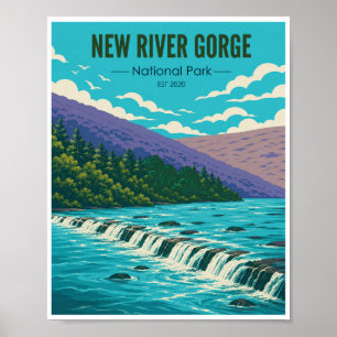 Vintage New River Gorge National Park Travel Poster
