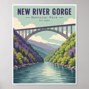 Vintage New River Gorge National Park Travel Poster