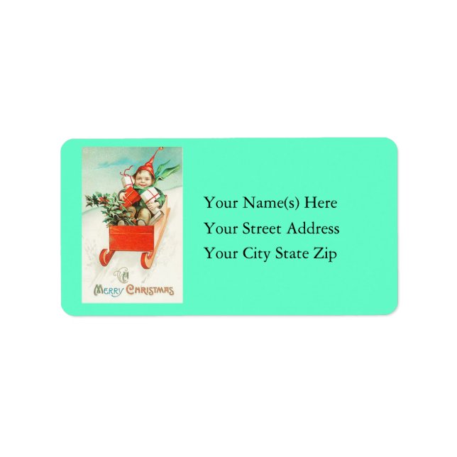 Vintage New Sled Address Label (Front)