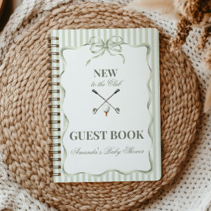 Vintage New to the Club Golf Baby Shower Guest Notebook