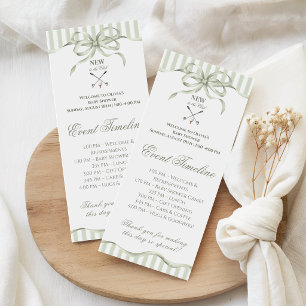 Vintage New to the Club Golf Baby Shower Program Menu