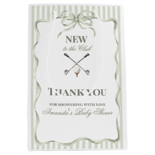 Vintage New to the Club Neutral Golf Baby Shower Medium Gift Bag