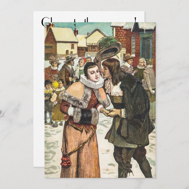 Vintage New Year Calendar  Holiday Card (Front/Back)